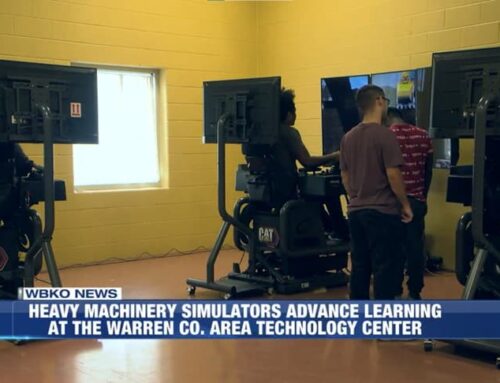 Heavy equipment machinery simulators allow for high school students to get hands-on experience