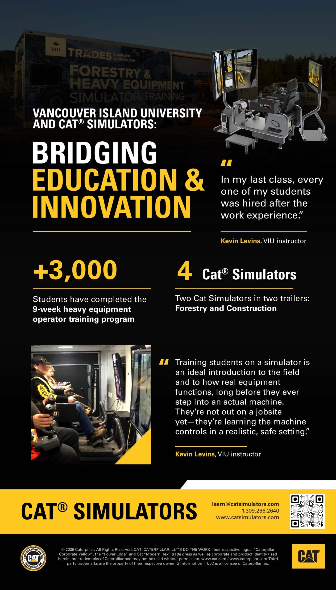 Cat Simulators - VIU - Bridging Education and Innovation Infographic